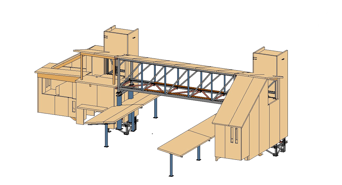 3D clash detection model identifying MEP and structural overlaps